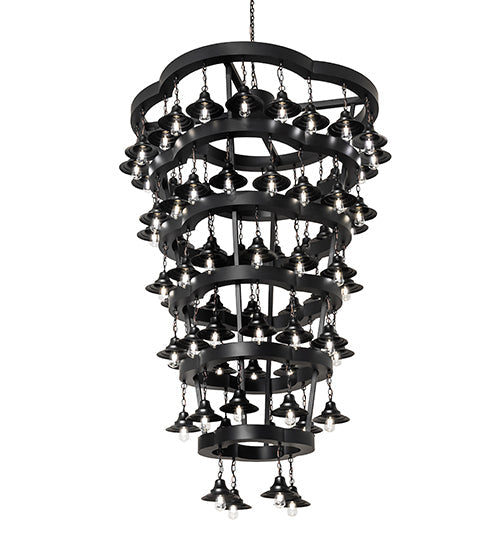 Meyda Lighting Cretella 257009 60" 72-Light 6-Tier Solar Black Chandelier