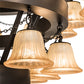 Meyda Lighting Cretella 60" 36-Light 3-Tier Solar Black Chandelier With Beige Shade Glass