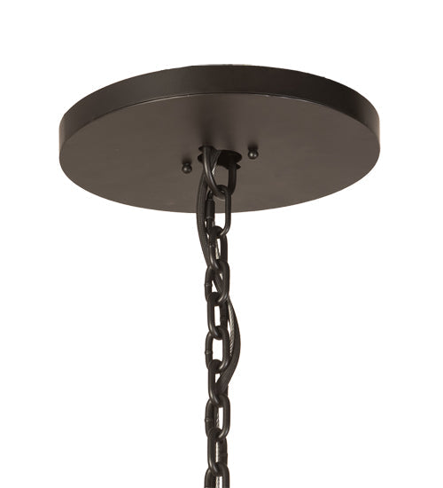 Meyda Lighting Cretella 60" 72-Light 6-Tier Solar Black Chandelier With Beige Shade Glass