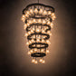 Meyda Lighting Cretella 60" 72-Light 6-Tier Solar Black Chandelier With Beige Shade Glass