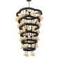 Meyda Lighting Cretella 60" 72-Light 6-Tier Solar Black Chandelier With Beige Shade Glass