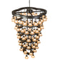 Meyda Lighting Cretella 60" 72-Light 6-Tier Solar Black Chandelier With Beige Shade Glass