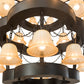 Meyda Lighting Cretella 60" 72-Light 6-Tier Solar Black Chandelier With Beige Shade Glass