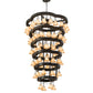 Meyda Lighting Cretella 60" 72-Light 6-Tier Solar Black Chandelier With Beige Shade Glass