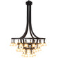 Meyda Lighting Cretella 65" 34-Light Solar Black Chandelier With Beige Shade Glass