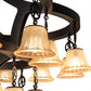 Meyda Lighting Cretella 65" 34-Light Solar Black Chandelier With Beige Shade Glass