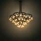 Meyda Lighting Cretella 90" 58-Light Solar Black Chandelier With Beige Shade Glass