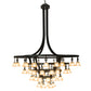 Meyda Lighting Cretella 90" 58-Light Solar Black Chandelier With Beige Shade Glass