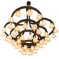 Meyda Lighting Cretella 90" 58-Light Solar Black Chandelier With Beige Shade Glass