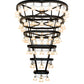 Meyda Lighting Cretella 96" 84-Light 6-Tier Solar Black Chandelier With Beige Shade Glass