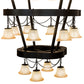 Meyda Lighting Cretella 96" 84-Light 6-Tier Solar Black Chandelier With Beige Shade Glass