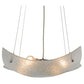 Meyda Lighting Crinkle 26" 4-Light Brushed Nickel Inverted Pendant Light With Clear Textured Crushed Ice Shade Glass