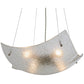 Meyda Lighting Crinkle 26" 4-Light Brushed Nickel Inverted Pendant Light With Clear Textured Crushed Ice Shade Glass