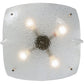 Meyda Lighting Crinkle 26" 4-Light Brushed Nickel Inverted Pendant Light With Clear Textured Crushed Ice Shade Glass