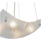 Meyda Lighting Crinkle 26" 4-Light Brushed Nickel Inverted Pendant Light With Clear Textured Crushed Ice Shade Glass