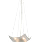 Meyda Lighting Crinkle 26" 4-Light Brushed Nickel Inverted Pendant Light With Clear Textured Crushed Ice Shade Glass