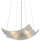 Meyda Lighting Crinkle 26" 4-Light Brushed Nickel Inverted Pendant Light With Clear Textured Crushed Ice Shade Glass