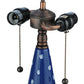 Meyda Lighting Cristal Azul 25" 2-Light Mahogany Bronze Table Lamp With Gold and Blue Shade Glass