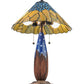 Meyda Lighting Cristal Azul 25" 2-Light Mahogany Bronze Table Lamp With Gold and Blue Shade Glass