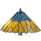 Meyda Lighting Cristal Azul 25" 2-Light Mahogany Bronze Table Lamp With Gold and Blue Shade Glass