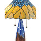 Meyda Lighting Cristal Azul 25" 2-Light Mahogany Bronze Table Lamp With Gold and Blue Shade Glass