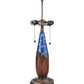 Meyda Lighting Cristal Azul 25" 2-Light Mahogany Bronze Table Lamp With Gold and Blue Shade Glass