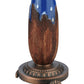Meyda Lighting Cristal Azul 25" 2-Light Mahogany Bronze Table Lamp With Gold and Blue Shade Glass