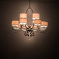 Meyda Lighting Croix 40" 12-Light Blackened Pewter Chandelier With Beige Iridescent Champagne Fabric Shade