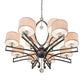 Meyda Lighting Croix 40" 12-Light Blackened Pewter Chandelier With Beige Iridescent Champagne Fabric Shade