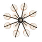 Meyda Lighting Croix 40" 12-Light Blackened Pewter Chandelier With Beige Iridescent Champagne Fabric Shade