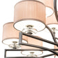 Meyda Lighting Croix 40" 12-Light Blackened Pewter Chandelier With Beige Iridescent Champagne Fabric Shade