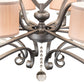Meyda Lighting Croix 40" 12-Light Blackened Pewter Chandelier With Beige Iridescent Champagne Fabric Shade