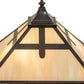 Meyda Lighting Cross Mission 24" 2-Light Mahogany Bronze Table Lamp With Beige Iridescent Shade Glass