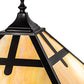 Meyda Lighting Cross Mission 26" 2-Light Craftsman Brown Table Lamp With Beige Iridescent Shade Glass