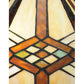 Meyda Lighting Crosshairs Mission 26" 2-Light French Bronze Table Lamp With Honey Beige & Grass Green Shade Glass