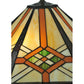 Meyda Lighting Crosshairs Mission 61" 2-Light Antique Floor Lamp With Multi-Colored Shade Glass