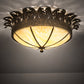 Meyda Lighting Crowne 28" 4-Light Cajun Spice Flush Mount Light With Botticino Idalight Shade Glass