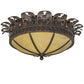 Meyda Lighting Crowne 28" 4-Light Cajun Spice Flush Mount Light With Botticino Idalight Shade Glass