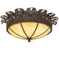 Meyda Lighting Crowne 28" 4-Light Cajun Spice Flush Mount Light With Botticino Idalight Shade Glass