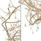 Meyda Lighting Crystal Tear Drop 96" 32-Light Champagne Metallic Chandelier With Crystal Shade Glass