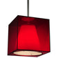 Meyda Lighting Cube 11" Chrome Mini Pendant Light With Ruby Shade Glass