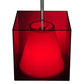 Meyda Lighting Cube 11" Chrome Mini Pendant Light With Ruby Shade Glass