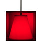Meyda Lighting Cube 11" Chrome Mini Pendant Light With Ruby Shade Glass