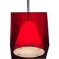 Meyda Lighting Cube 11" Chrome Mini Pendant Light With Ruby Shade Glass