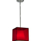 Meyda Lighting Cube 11" Chrome Mini Pendant Light With Ruby Shade Glass