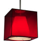 Meyda Lighting Cube 11" Chrome Mini Pendant Light With Ruby Shade Glass
