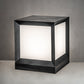 Meyda Lighting Cubism 23" Silver Metallic Outdoor Pier Mount Light With White Statuario Idalight Shade