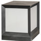 Meyda Lighting Cubism 23" Silver Metallic Outdoor Pier Mount Light With White Statuario Idalight Shade