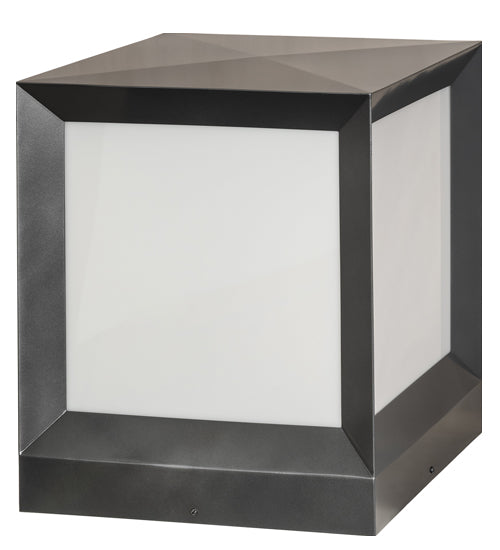 Meyda Lighting Cubism 23" Silver Metallic Outdoor Pier Mount Light With White Statuario Idalight Shade