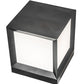 Meyda Lighting Cubism 23" Silver Metallic Outdoor Pier Mount Light With White Statuario Idalight Shade